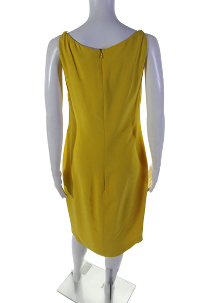 Ralph Lauren Collection Silk Womens Sleeveless Zip Pencil Dress Yellow Size 8