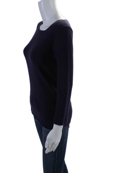 Les Copains Womens Long Sleeves Pullover Sweater Purple Wool Size EUR 42