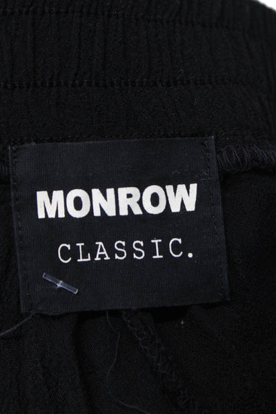 Monrow Womens Black High Rise Pull On Cuff Tapered Leg Pants Size S