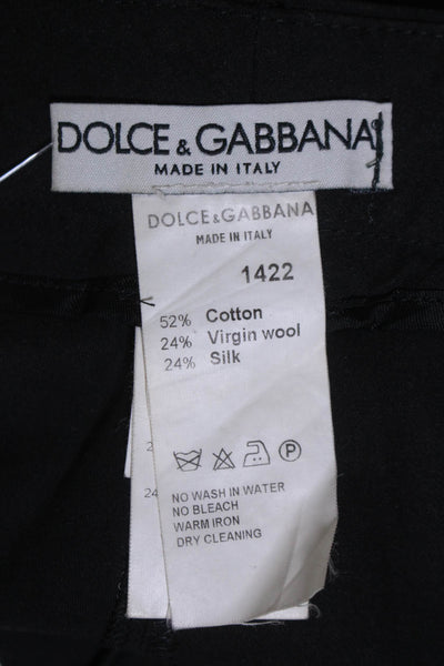 Dolce & Gabbana Womens Mid Rise Flat Front Straight Leg Slacks Gray Size 44