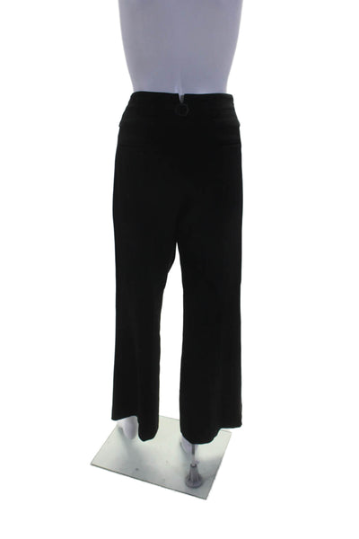 Nanette Lepore Womens Mid Rise Wide Leg Button Closure Trousers Black Size M