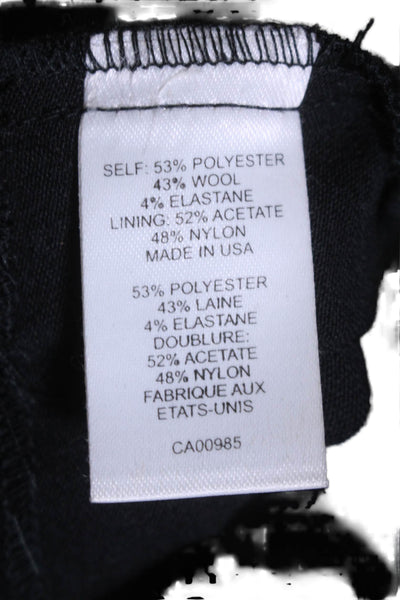 Nanette Lepore Womens Mid Rise Wide Leg Button Closure Trousers Black Size M