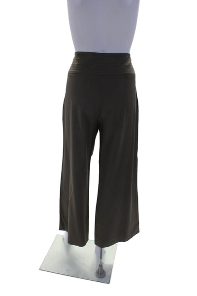 Piazza Sempione Womens Wool High Waist Wide Leg Trousers Brown Size 44