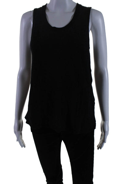 Monrow Womens Sleeveless Knitted Round Neck Basic Tank Top Black Size S