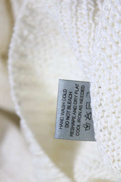 360 Sweater Womens Linen Blend Low Back Pullover Sweater Top Cream Size S