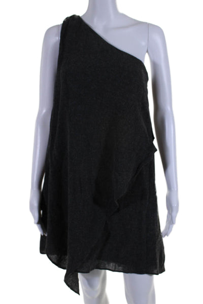Elizabeth and James Women's Asymmetrical One Shoulder Mini Dress Gray Size S
