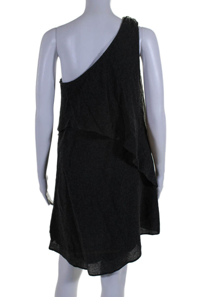 Elizabeth and James Women's Asymmetrical One Shoulder Mini Dress Gray Size S