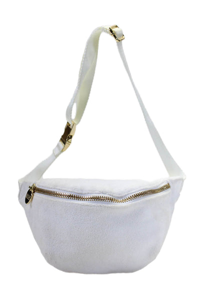 Stoney Clover Lane Women's Zip Closure Gold Hardware Belt Bag White Size S