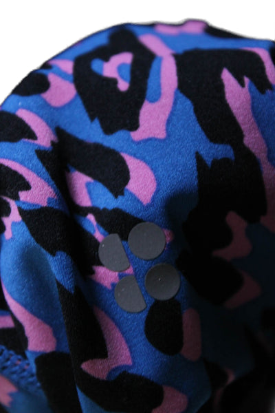 Sweaty Betty Womens High Rise Leopard Print Leggings Blue Pink Size M