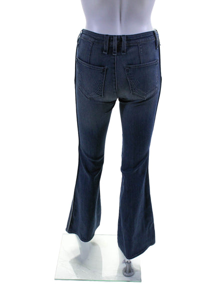 McGuire Womens Cotton Denim Three Pocket Mid-Rise Flared Jeans Blue Size 24