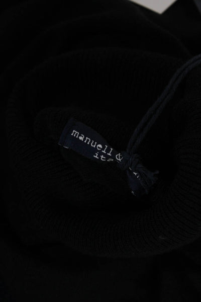 Manuell & Frank Womens Wool Blend Geometric Print Turtleneck Top Black Size 34