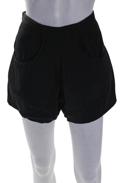 Brian Reyes Womens Black High Rise Pockets Zip Back Shorts Size 4