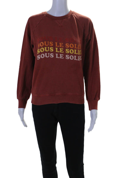 Frame Womens Crew Neck Sous Le Soleil Sweatshirt Burnt Orange Size Medium