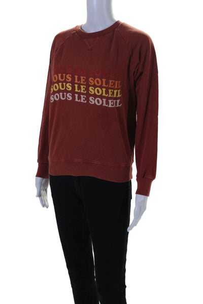 Frame Womens Crew Neck Sous Le Soleil Sweatshirt Burnt Orange Size Medium