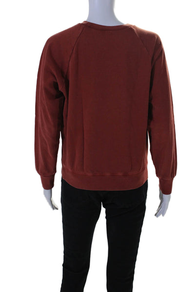 Frame Womens Crew Neck Sous Le Soleil Sweatshirt Burnt Orange Size Medium