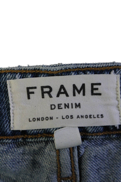 Frame Denim Womens Mid Rise Le Grand Garcon Skinny Leg Jeans Blue Size 28