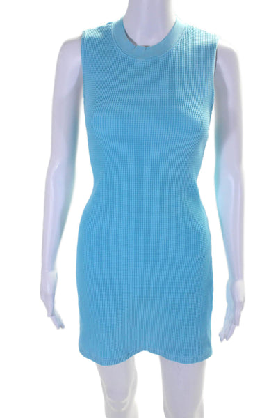 Cotton Citizen Womens Cotton Round Neck Sleeveless Mini Dress Blue Size XS