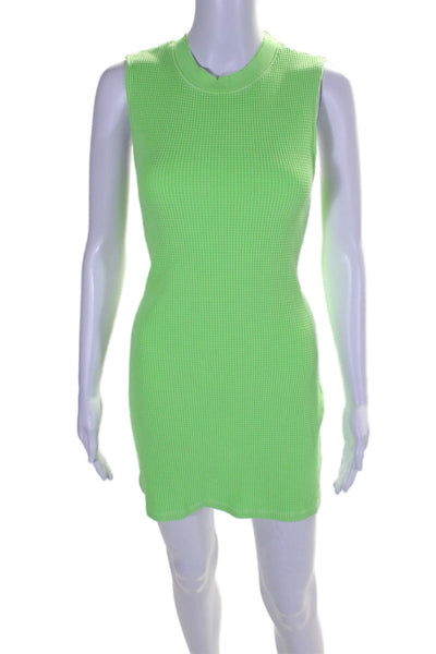 Cotton Citizen Womens Cotton Round Neck Sleeveless Mini Dress Green Size XS