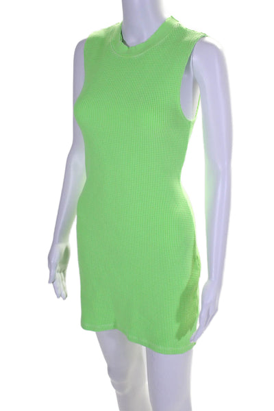 Cotton Citizen Womens Cotton Round Neck Sleeveless Mini Dress Green Size XS