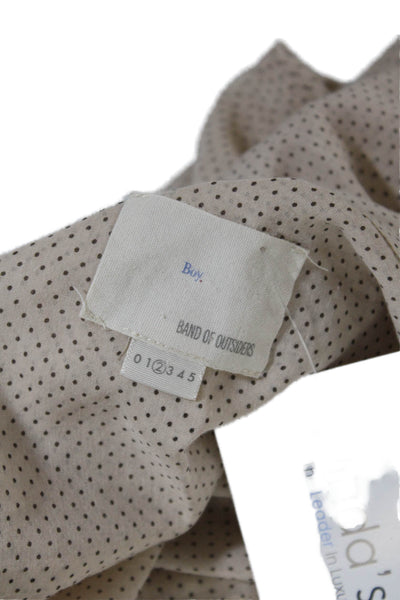 Band Of Outsiders Womens Cotton Blend Beige Polka Dot Button Down Shirt Size 2