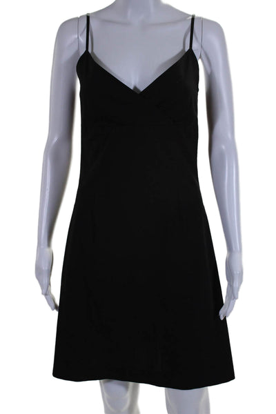 Intermix Womens Pleated Lined Spaghetti Strap Sweetheart Neck Dress Black Size E