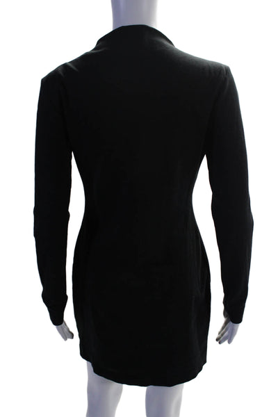 Kate Spade Saturday Womens Cotton Long Sleeve Square Neck Dress Black Size S