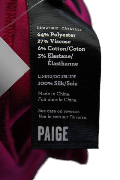 Paige Black Label Womens Flat Front Mid Rise Straight Leg Pants Fuschia Size 4