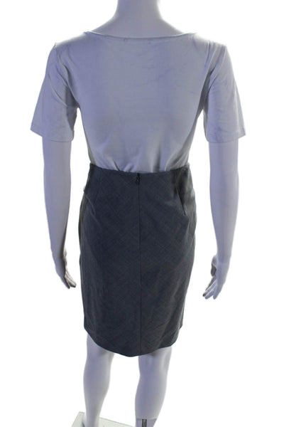 Theory Womens Wool Knee Length Unlined Pencil Skirt Gray Size 8