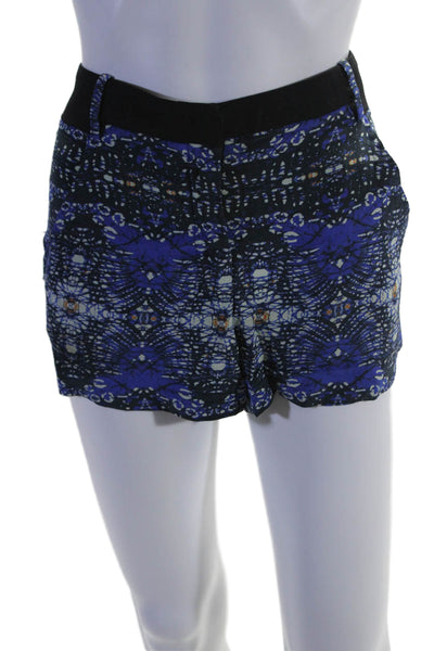 ALC Womens Satin Textured Multicolor Zip Mini Dress Shorts Black Size S