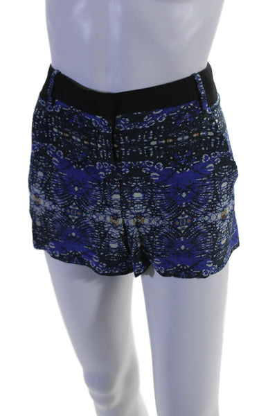 ALC Womens Satin Textured Multicolor Zip Mini Dress Shorts Black Size S