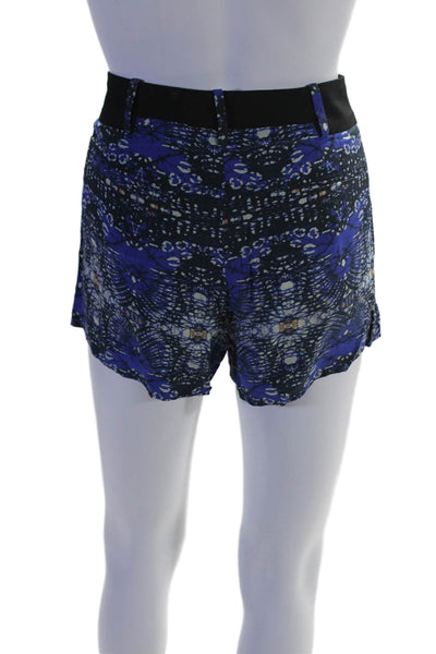 ALC Womens Satin Textured Multicolor Zip Mini Dress Shorts Black Size S