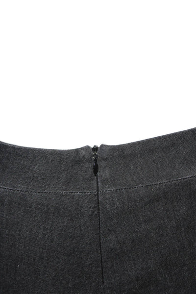 Vince Womens Cotton Zip Tapered Leg Fitted Elastic Waist Dress Pants Gray Size S