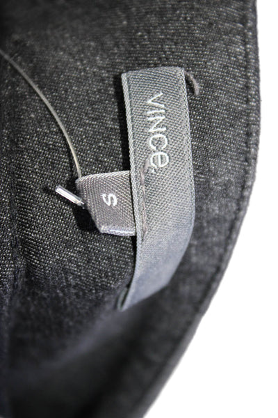 Vince Womens Cotton Zip Tapered Leg Fitted Elastic Waist Dress Pants Gray Size S