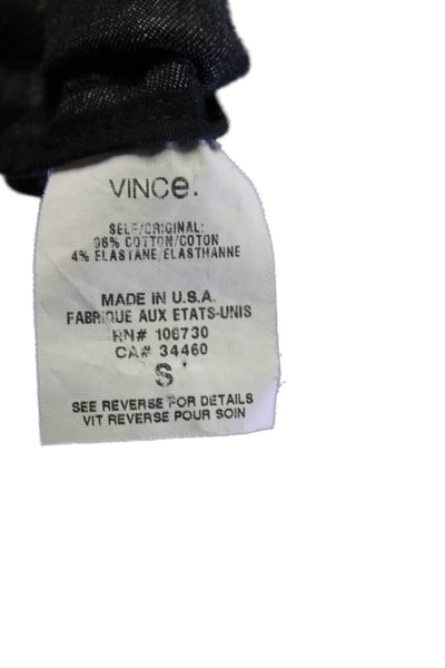 Vince Womens Cotton Zip Tapered Leg Fitted Elastic Waist Dress Pants Gray Size S