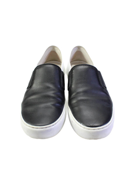 Chanel Women's Round Neck Leather Slip-On Rubber Sole Shoes Black Size 37