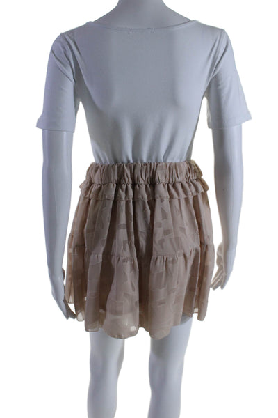 IRO Womens Drawstring Mini A Line Skirt Beige Cotton Size FR 36