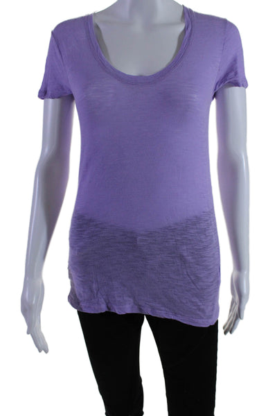 Proenza Schouler Womens Short Sleeves Tee Shirt Lavender Cotton Size Medium