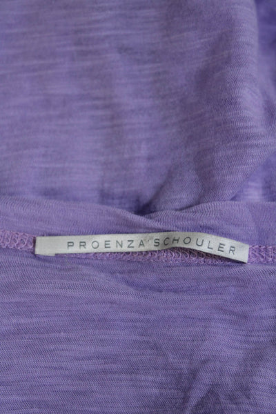 Proenza Schouler Womens Short Sleeves Tee Shirt Lavender Cotton Size Medium