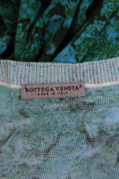 Bottega Veneta Womens Cashmere Button Down Cardigan Sweater Blue Green Size EUR