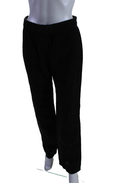 Rochas Womens Linen Pull On High Rise Wide Leg Pants Jet Black Size EUR 36