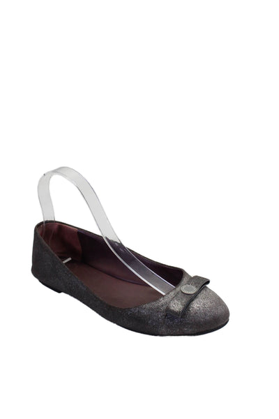 Marc By Marc Jacobs Womens Leather Slide On Ballet Flats Silver Size 37.5 7.5