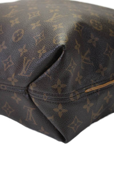 Louis Vuitton Womens Monogram Coated Canvas Top Handle Sully Hobo Handbag Brown