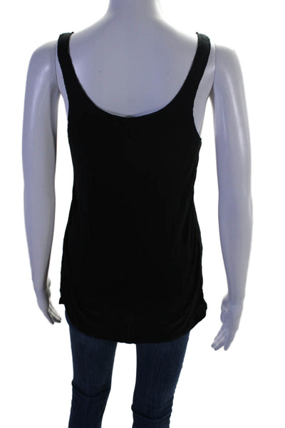 Vince Womens Sleeveless Textured elastic Neckline Flowy Casual Tank Black Size S