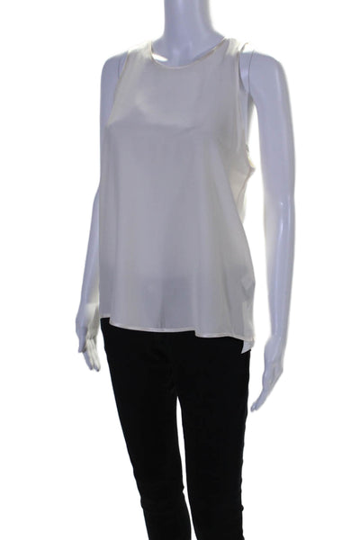 Frame Shirt Womens Silk Sleeveless Crew Neck Pullover Tank Top White Size Small