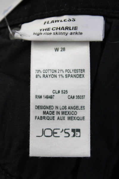 Flawless Womens Cotton High Rise Skinny Ankle Sparkly Jeans Black Size EUR 26
