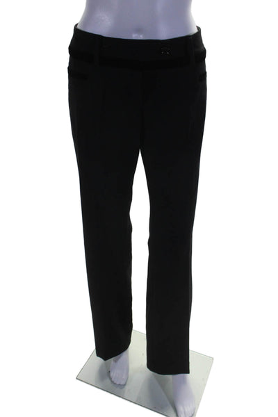 Dolce & Gabbana Womens Creased Straight Leg Dress Pants Black Cotton Size EUR 42