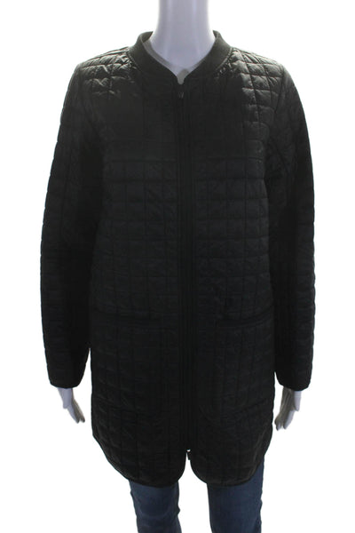 Athleta Womens Geometric Bubble Textured Zipped Closure Jacket Black Size XS