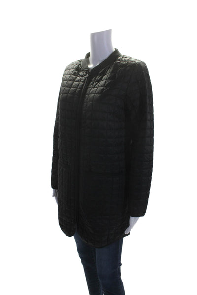 Athleta Womens Geometric Bubble Textured Zipped Closure Jacket Black Size XS