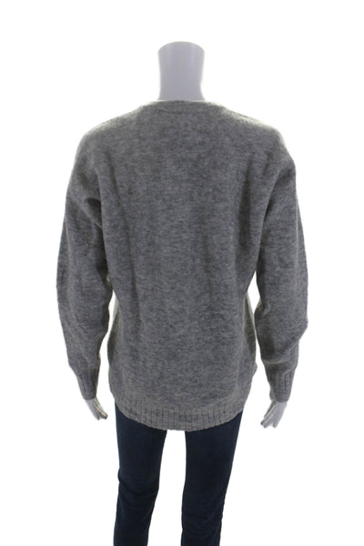 3.1 Phillip Lim Womens Gray Blend Scoop Neck Long Sleeve Sweater Top Size XS