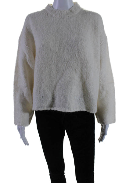 3.1 Phillip Lim Womens White Crew Neck Long Sleeve Pullover Sweater Top Size XS